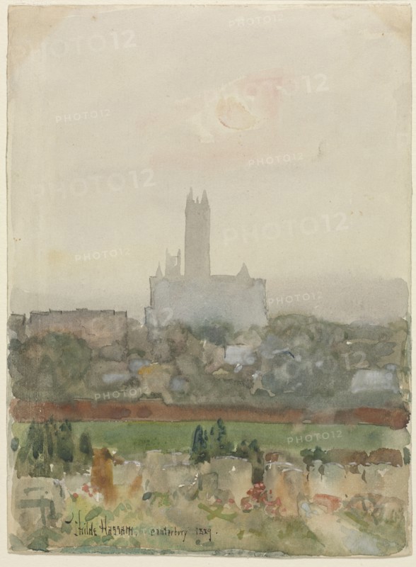Canterbury Cathedral (recto), 1889. Creator: Childe Hassam (American, 1859-1935).
