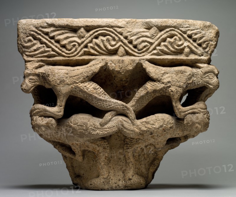 Capital with Dragons, 1200s. Creator: Unknown.