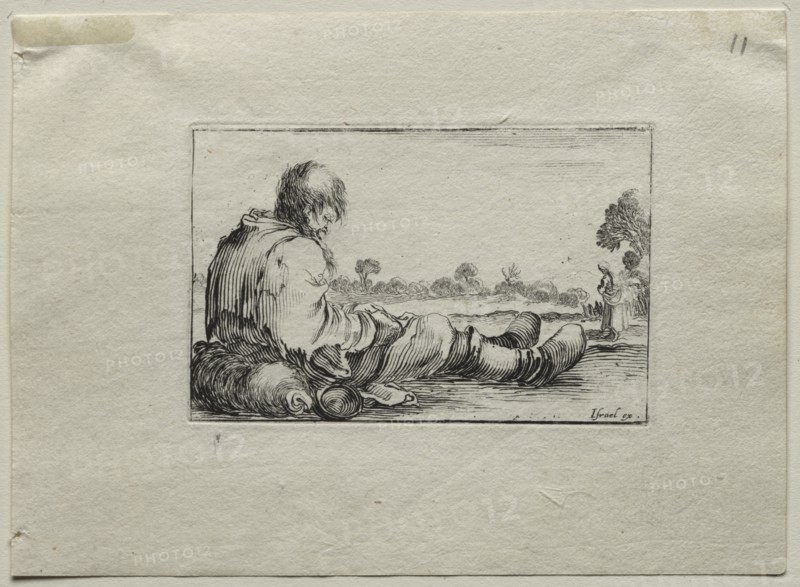 Caprices: Seated Beggar. Creator: Stefano Della Bella (Italian, 1610-1664).