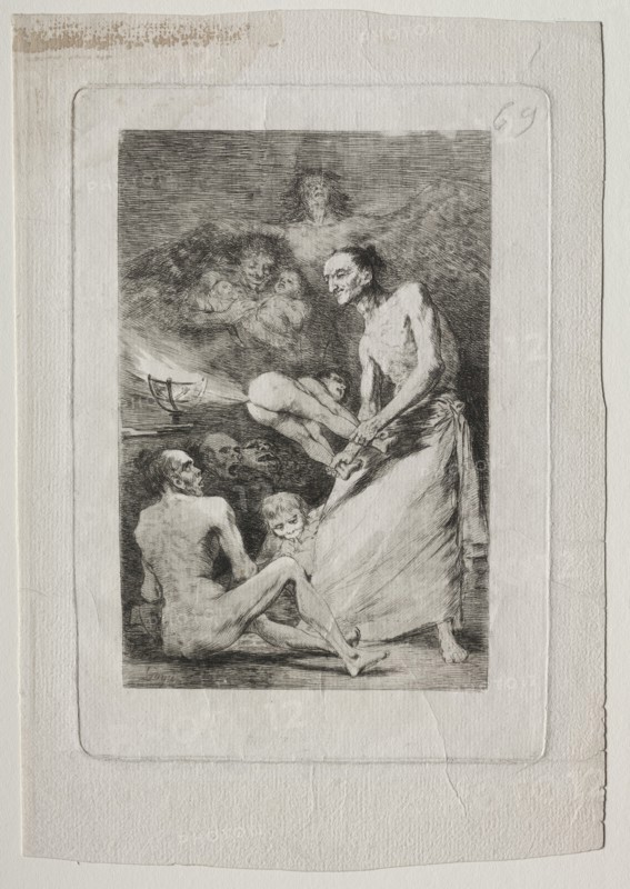 Caprichos: Blow, c. 1799. Creator: Francisco de Goya (Spanish, 1746-1828).