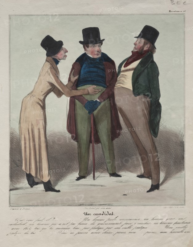 Caricaturana (Plate 48): A Candidate, 1837. Creator: Honoré Daumier (French, 1808-1879).