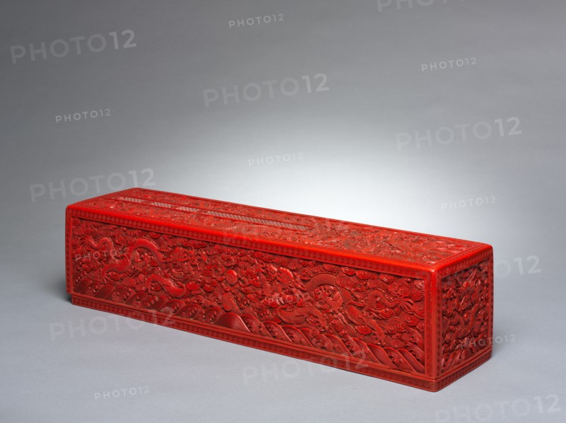 Carved Lacquer Scroll Box, 1736-95. Creator: Unknown.