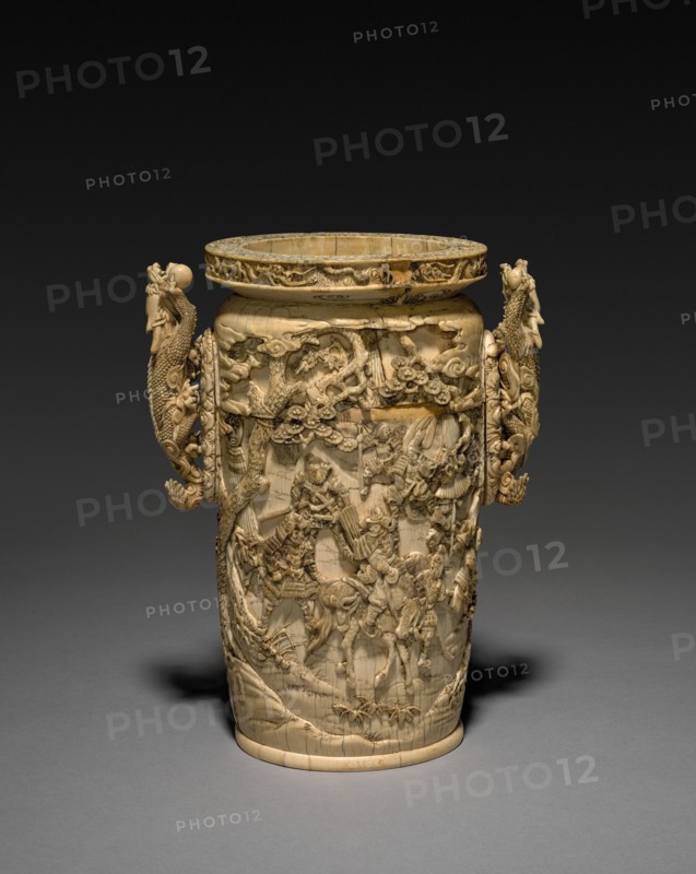 Carved Vase with Liner, 1800s. Creator: Unknown.