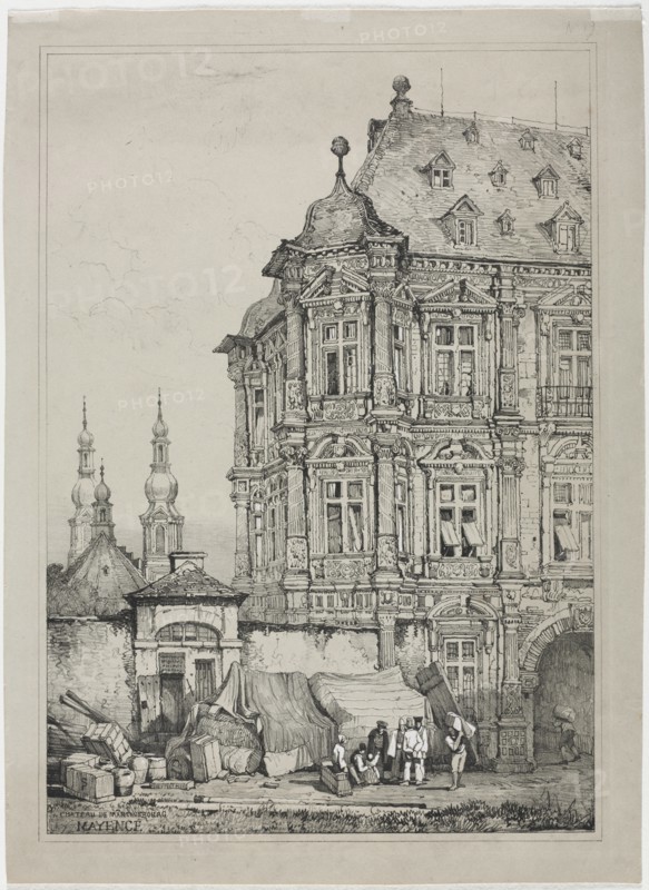 Castle of Martinsburg, Mainz, Germany, 1833. Creator: Samuel Prout (British, 1783-1852).