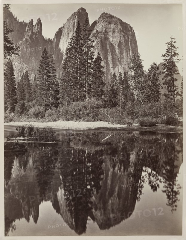 Cathedral Rocks and Reflections, Yosemite, 1864. Creator: Charles Leander Weed (American, 1824-1903).