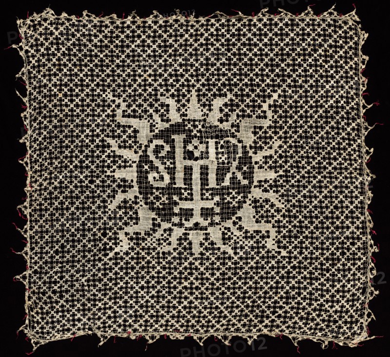 Chalice Veil with Monogram of Christ, 1500s. Creator: Unknown.