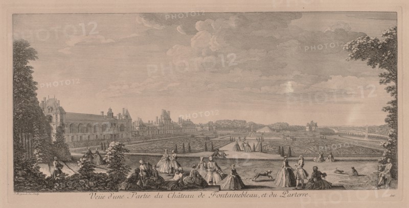 Chateau Fontainebleau and Gardens. Creator: Jacques Rigaud (French, 1681-1754).