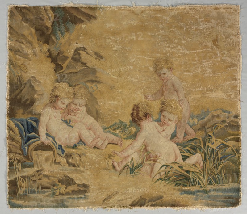 Children Playing: The Bath, 1700s. Creator: Charron (French), workshop of ; François Boucher (French, 1703-1770), after a design by.