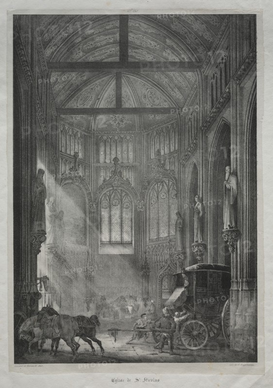 Church of St. Nicholas, Rouen, 1823. Creator: Charles Louis Lesaint (French, 1795-aft 1843), and ; Théodore Géricault (French, 1791-1824).