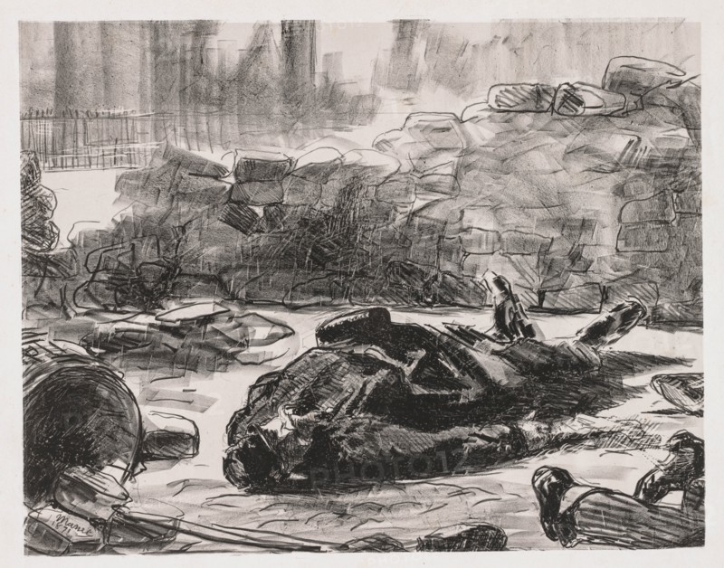 Civil War (Scene of the Commune of Paris), 1871. Creator: Edouard Manet (French, 1832-1883).