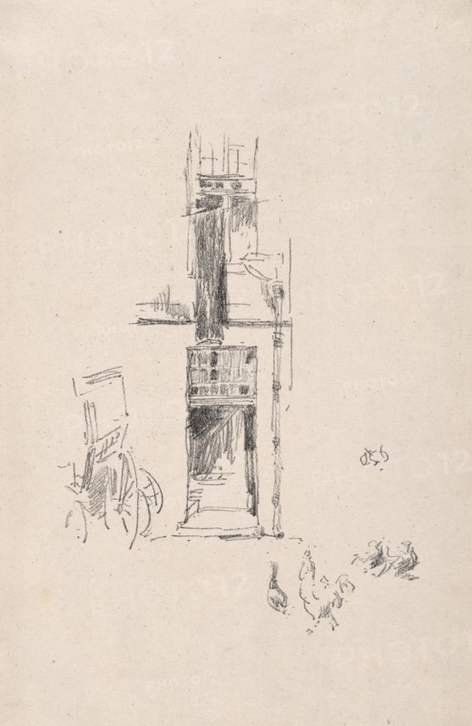 Cocks and Hens, Hotel Colbert, 1891. Creator: James McNeill Whistler (American, 1834-1903).