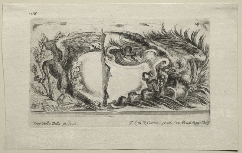 Collection of Various Caprices and New Designs of Cartouches and Ornaments: No 14. Creator: Stefano Della Bella (Italian, 1610-1664).