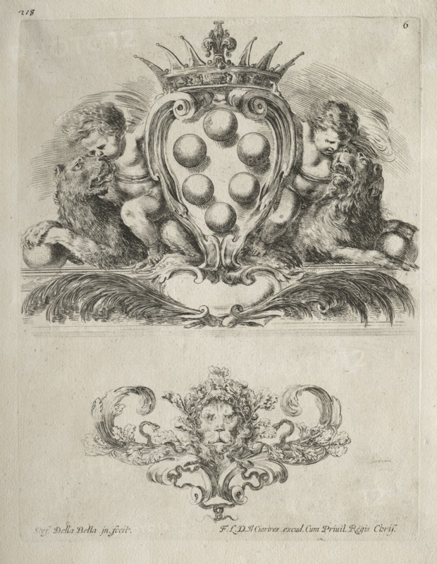 Collection of Various Caprices and New Designs of Cartouches and Ornaments: No. 6. Creator: Stefano Della Bella (Italian, 1610-1664).