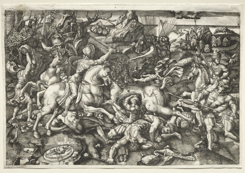 Combat between horsemen, 1523. Creator: Hieronymous Hopfer (German).