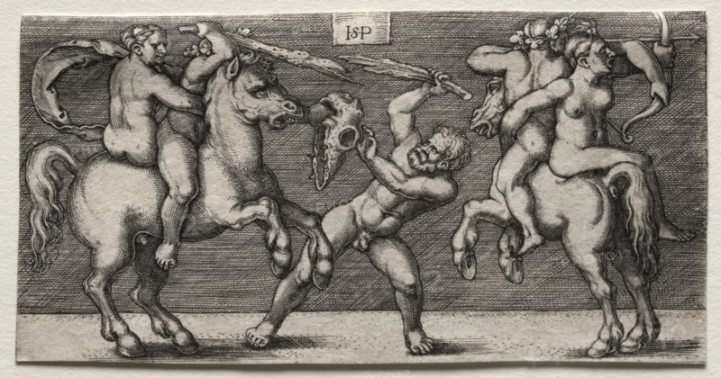 Combat of Three Men, 1546-1547. Creator: Hans Sebald Beham (German, 1500-1550).