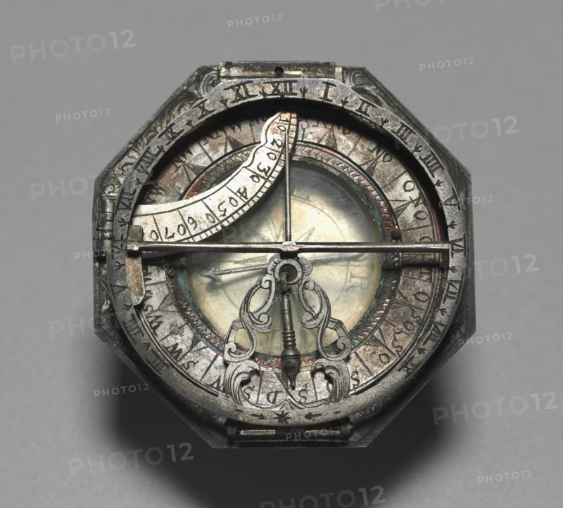 Compass and Sun Dial, 1700-1750. Creator: Unknown.