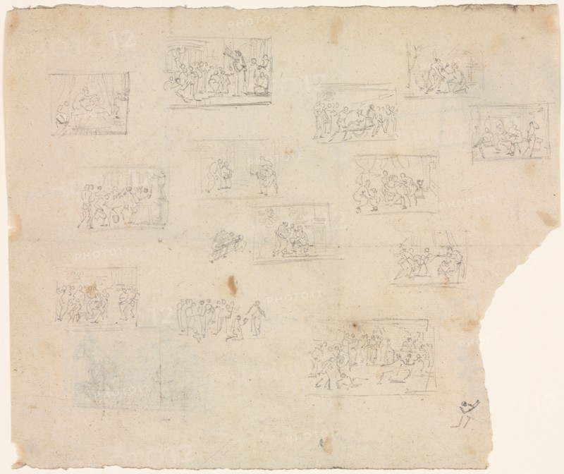 Compositional Sketches after Raphael and other artists, c. 1800. Creator: Unknown.