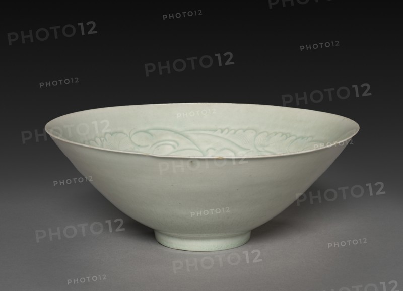Conical Bowl with Carved Babies and Floral Motif, 960-1279. Creator: Unknown.