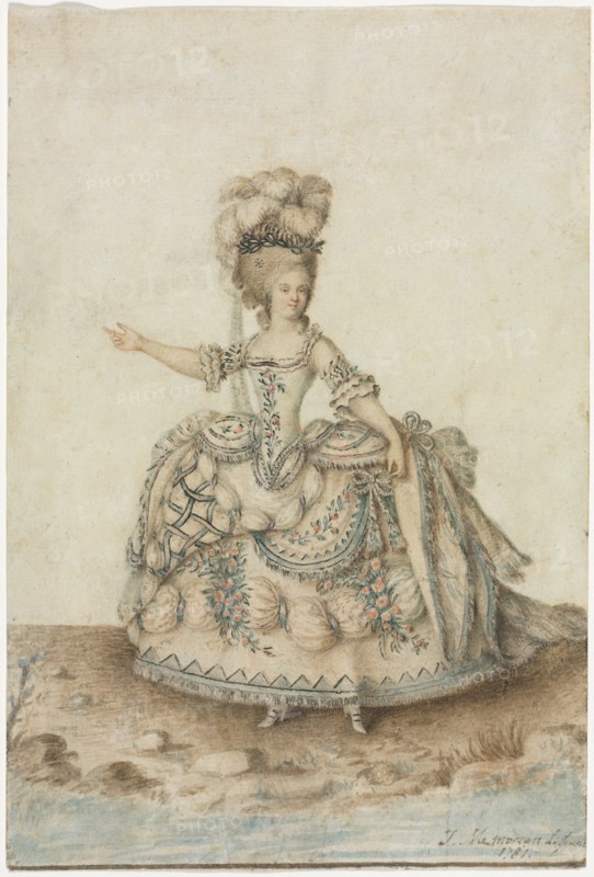 Costume Study for Opera Singer, 1781. Creator: Jean Michel Moreau le Jeune (French, 1741-1814).