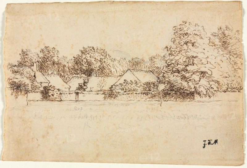 Cottages, 1870-1871. Creator: Jean-François Millet (French, 1814-1875).