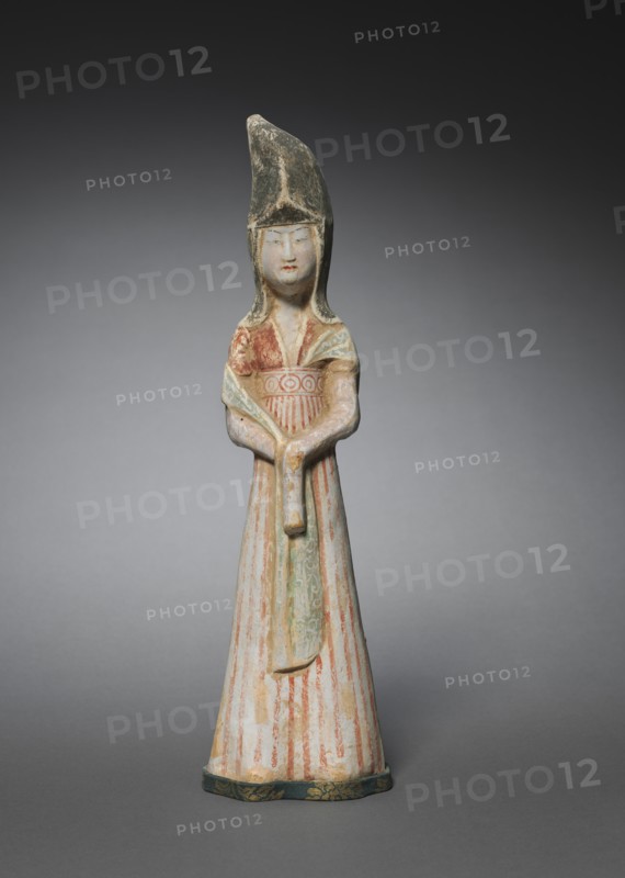 Court Lady with Tall Headdress: Tomb Figurine, c. 700-750. Creator: Unknown.