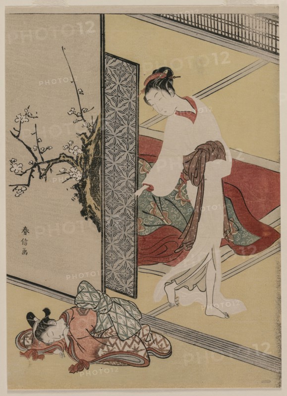 Courtesan and Sleeping Attendant, late 1760s. Creator: Suzuki Harunobu (Japanese, 1724-1770).