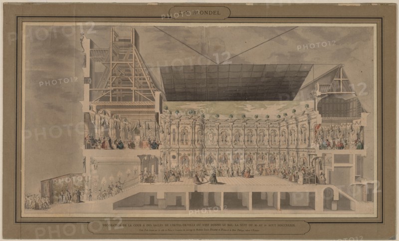 Cross Section of the Hôtel de Ville Seen in Perspective?, 1739-1740. Creator: Jacques-François Blondel (French, 1705-1744).