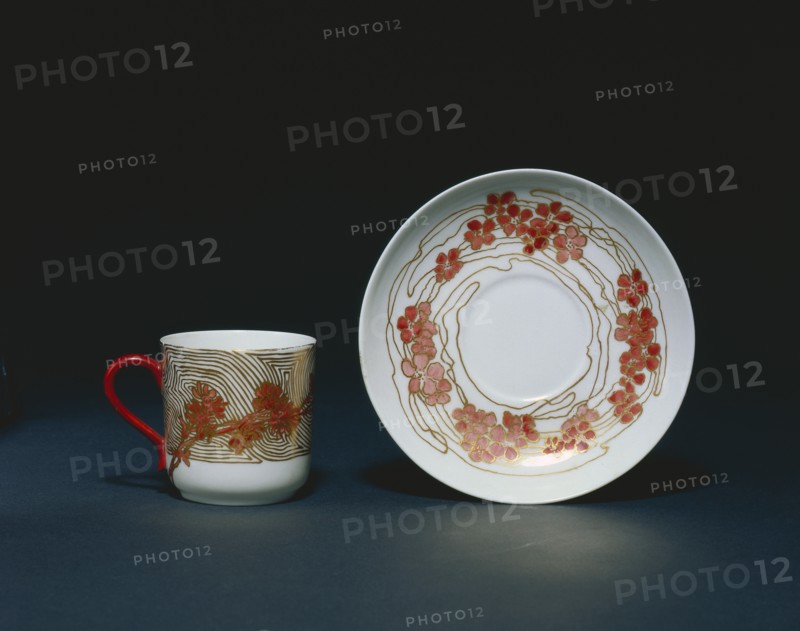 Cup and Saucer, 1888. Creator: M. Louise McLaughlin (American, 1847-1939); Haviland & Co. (French).