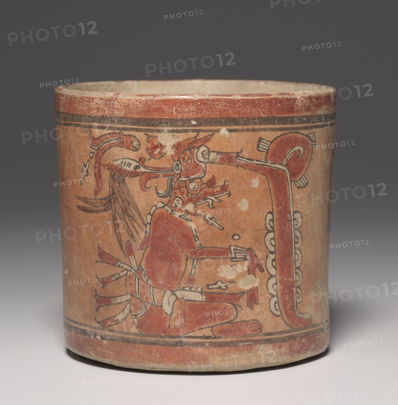 Cylinder Vessel with Deities, 600-900. Creator: Unknown.