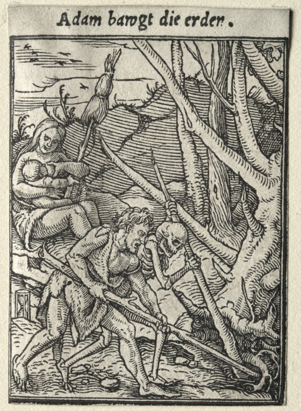 Dance of Death: Adam Tilling the Ground. Creator: Hans Holbein (German, 1497/98-1543).