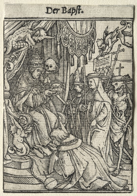 Dance of Death: The Pope. Creator: Hans Holbein (German, 1497/98-1543).