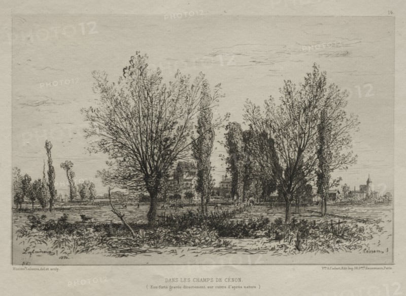 Dans les Champs de Cénon, 1876. Creator: Maxime Lalanne (French, 1827-1886).