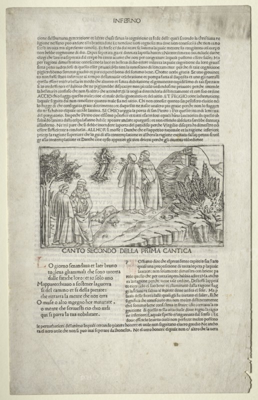 Dante and Virgil with the Vision of Beatrice, c. 1481-1485. Creator: Baccio Baldini (Italian, c. 1436-1487), attributed to.