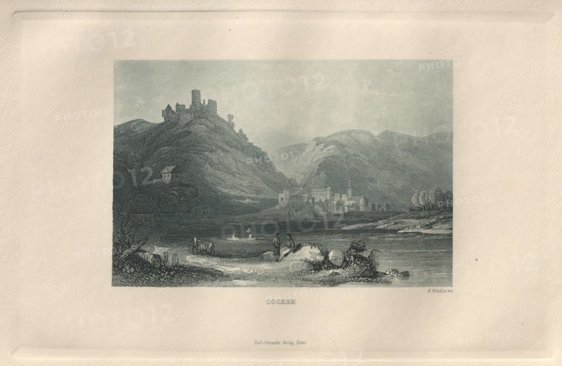 Das Malerische und Romantische Rheinland: Cochem, 1928. Creator: Henry Winkles (British, 1801-1900); Kurt Schroeder.