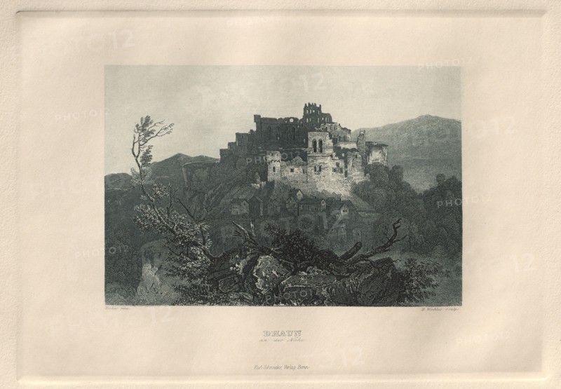 Das Malerische und Romantische Rheinland: Dhaun an der Nahe, 1928. Creator: Henry Winkles (British, 1801-1900); Kurt Schroeder.
