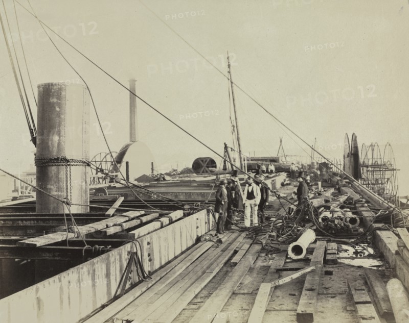 Deck Scene of the Great Eastern, 1857. Creator: Robert Howlett (British, 1831-1858).