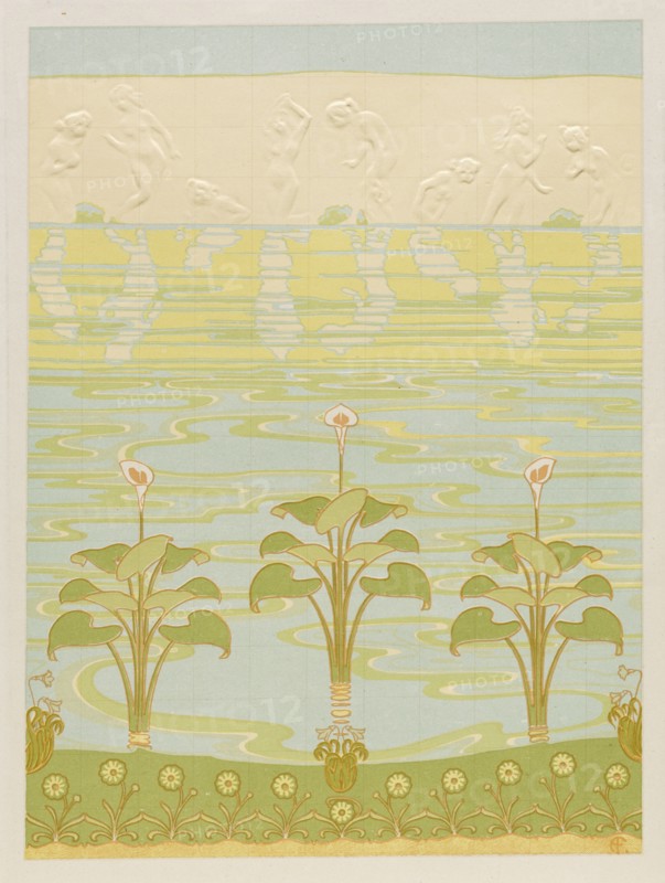 Decoration in Enameled Tiles for Bathroom, 1898. Creator: Félix Albert Anthyme Aubert (French, 1866-1940); Alexandre-Louis-Marie Charpentier (French, 1856-1909), and.