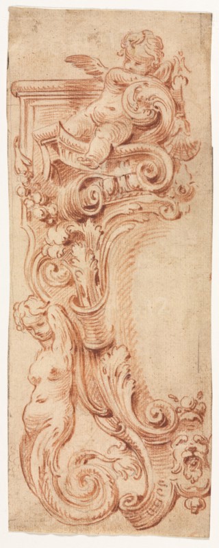Design for a Cartouche, first half 1700s. Creator: Gilles Marie Oppenord (French, 1672-1742).