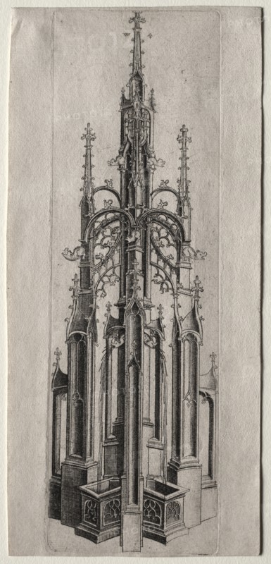 Design for a Gothic Fountain, c. 1470. Creator: Master W with the Key (Flemish).