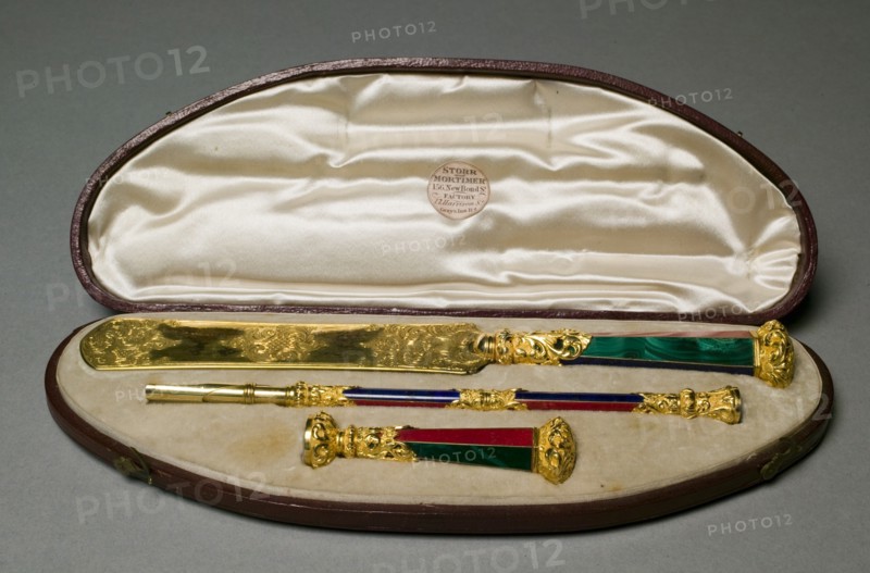 Desk Set , c. 1830. Creator: John Hamilton Mortimer (British, 1740-1779); Paul Storr (British, 1771-1844), and.