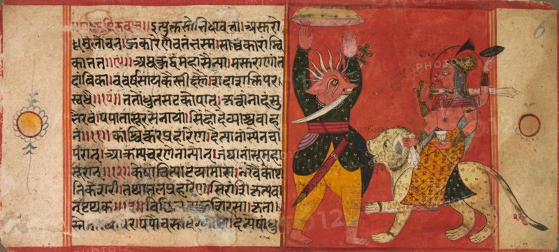 Devi Attacking a Demon, c. 1630. Creator: Unknown.