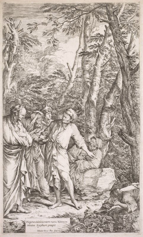 Diogenes and His Cup, 1662. Creator: Salvator Rosa (Italian, 1615-1673).