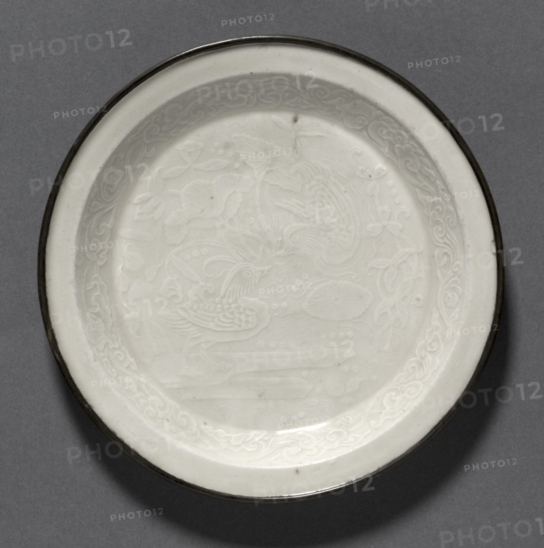 Dish with Ducks in Lotus Pond: Ding Ware, 12th Century. Creator: Unknown.