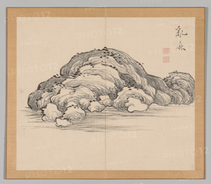 Double Album of Landscape Studies after Ikeno Taiga, Volume 1 (leaf 12), 18th century. Creator: Aoki Shukuya (Japanese, 1789).