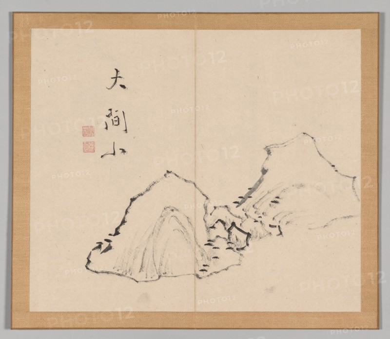 Double Album of Landscape Studies after Ikeno Taiga, Volume 1 (leaf 6), 18th century. Creator: Aoki Shukuya (Japanese, 1789).