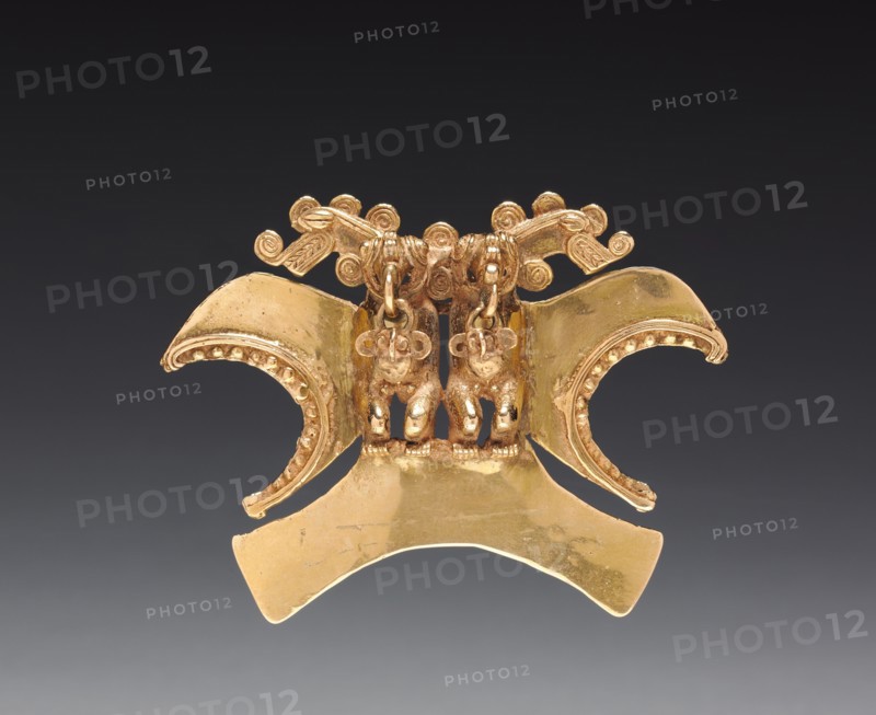 Double Bird-Headed Figure Pendant, c. 1000-1500. Creator: Unknown.
