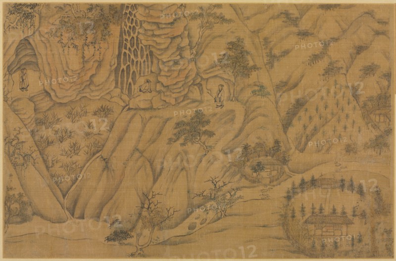 Dwelling in the Longmian ("Sleeping Dragon") Mountains, 1100s-1200s. Creator: Li Gonglin (Chinese, c. 1049-1106), follower of.