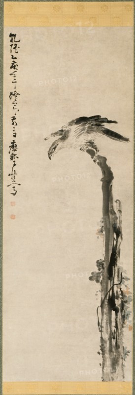Eagle on a Tree Trunk, 1755. Creator: Huang Shen (Chinese, 1687-1772).