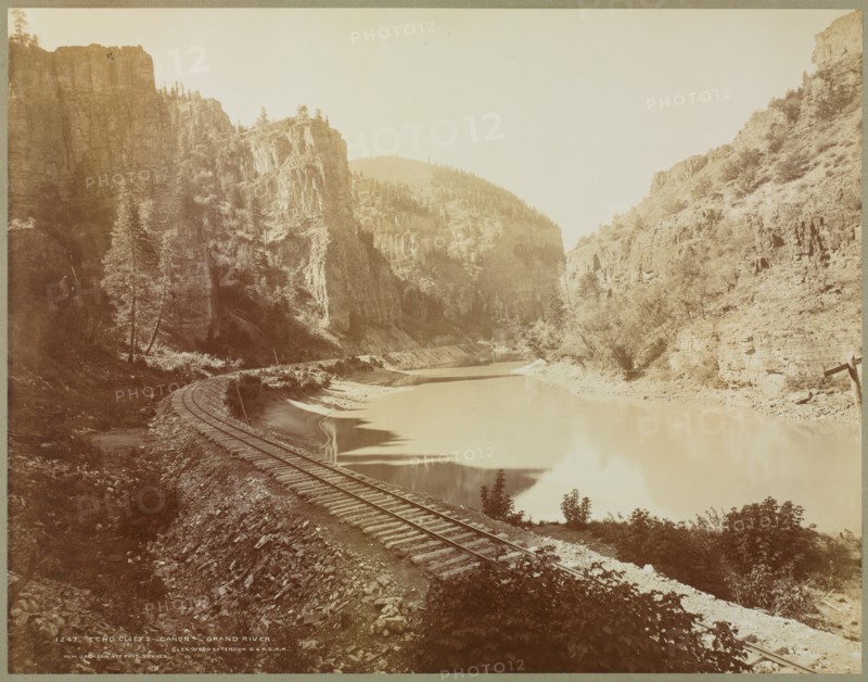 Echo Cliffs, Canyon of the Grand River, Glenwood Extension, Colorado, 1885. Creator: William Henry Jackson (American, 1843-1942).
