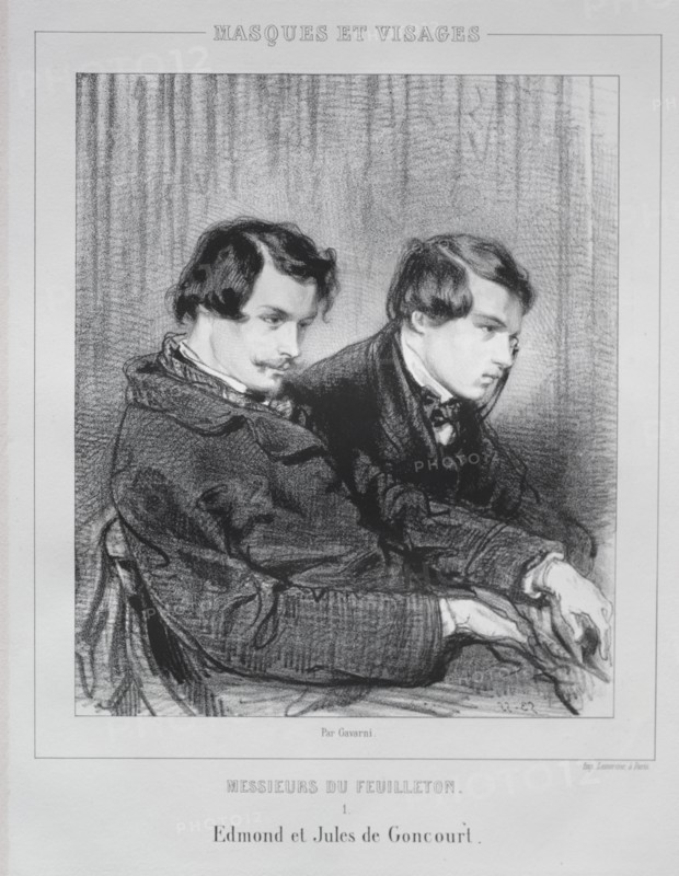 Edmond and Jules de Goncourt, 1853. Creator: Paul Gavarni (French, 1804-1866).